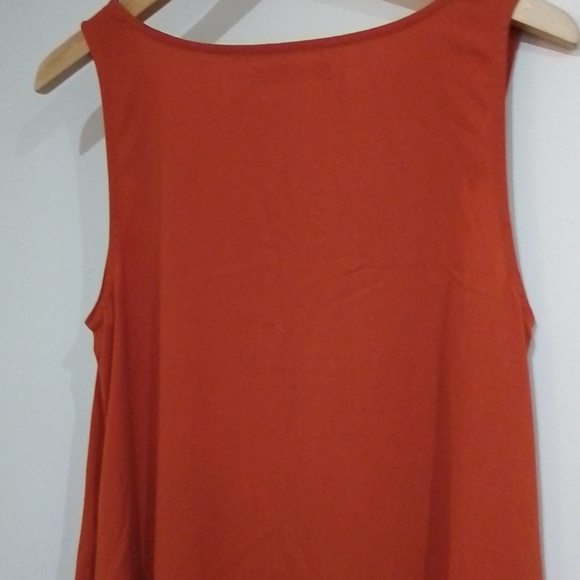D2 Oak + Fort S sleeveless rust orange maxi dress with pockets - Picture 6 of 7